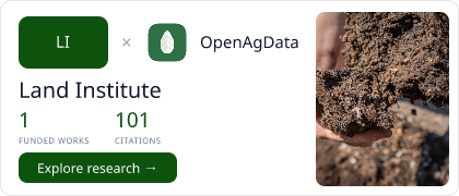 Land Institute Hub Card — evidence partnership with OpenAgData