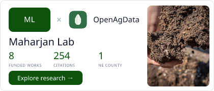 Maharjan Lab Hub Card — evidence partnership with OpenAgData