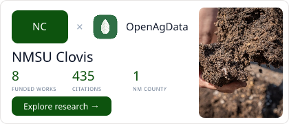 NMSU Clovis Hub Card — evidence partnership with OpenAgData