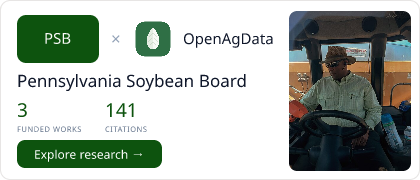 Pennsylvania Soybean Board Hub Card — evidence partnership with OpenAgData